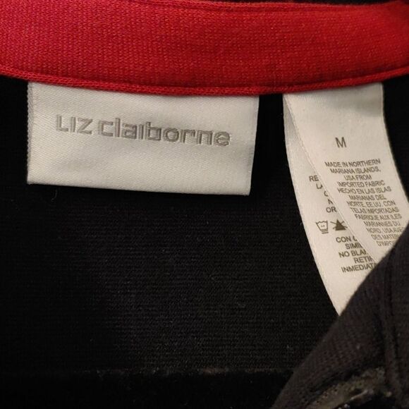 Liz Claiborne black zip up jacket Sz M - Picture 2 of 3